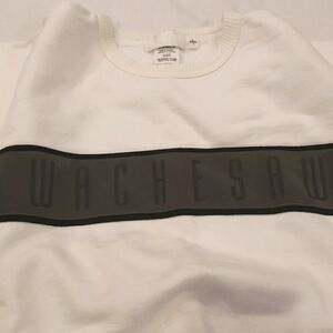 Vtg "Wachesaw" Crew Sweatshirt- white w/ Dark Gray front block label Size:SP